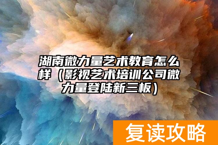 _湖南微力量艺术教育怎么样（影视艺术培训公司微力量登陆新三板）_湖南微力量艺术教育怎么样（影视艺术培训公司微力量登陆新三板）